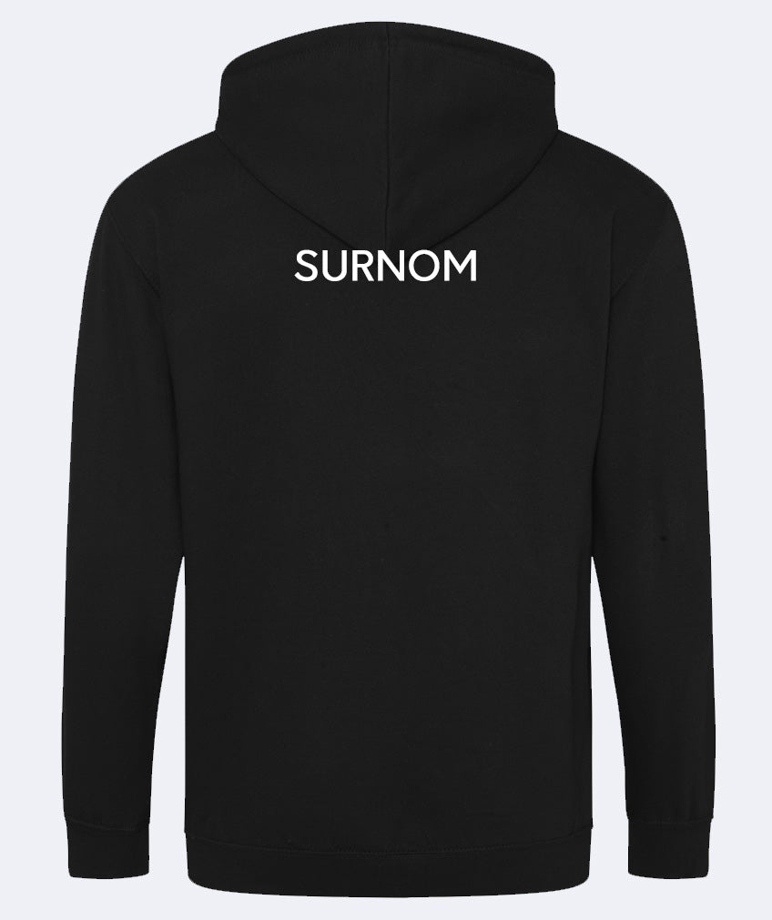 Sweat à capuche brodé avec fermeture zippé personnalisé
