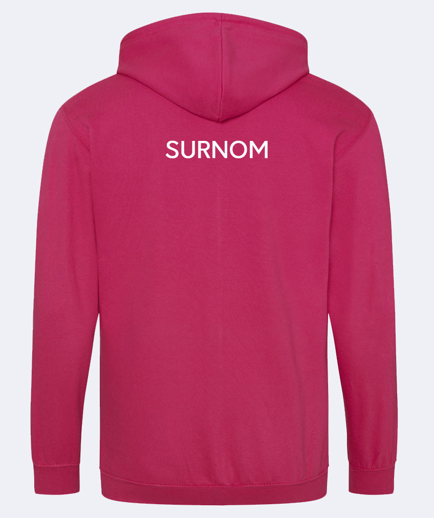 Sweat à capuche brodé avec fermeture zippé personnalisé